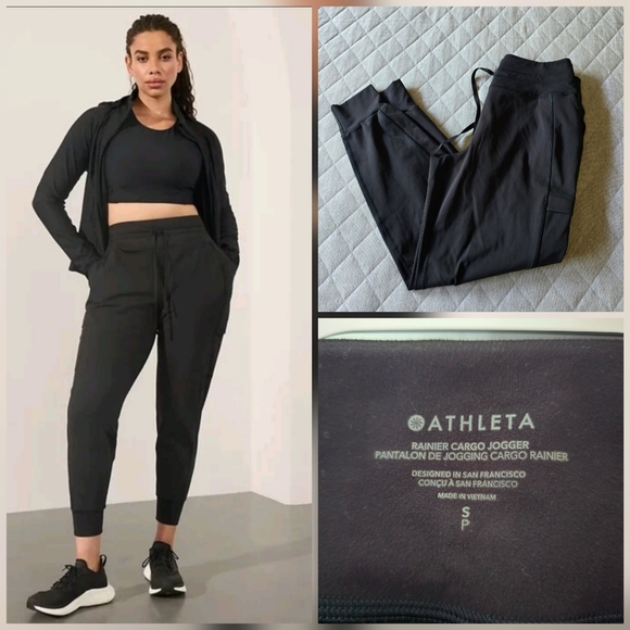 Athleta Pants - Athleta Black Rainier Cargo Jogger Small